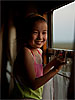 Trainspotting Photo: A charismatic young Mongolian girl takes a break from looking out the window.