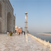 Taj Mahal Marble Platform Photo: A panorama of the northeast corner of the Taj Mahal as seen from the raised marble platform.