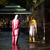 Emperor's Escape Photo: Kashmiri women stand in Shalimar Bagh's cascading water fountain.