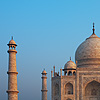 Beautiful Dawn Photo: An empty Taj Mahal absorbs orange sunrise colors.  (Archived photo published due to lack of time.)