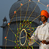 Sikh Spinner Photo: A Sikh student at the Paonta Sahib gurudwara practices martial arts with a net-like weapon.