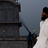 Dusk Duel Photo: Two Sikhs show off their sword-play at the Paonta Sahib gurudwara.