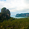photo: Railay Beach Viewpoint - An aerial view of Railay East (foreground) and Railay West (background) beaches from the mountain viewpoint.