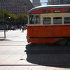 Tram & Tracks Photo: The F-Market tram rides along the Embarcadero at Market street in San Francisco.